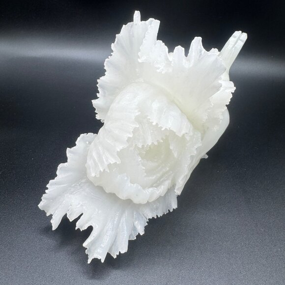 Carved White Jade Cabbage Chinese Wealth Fortune Bok Choy Sculpture Ornament Hom - Picture 4 of 14